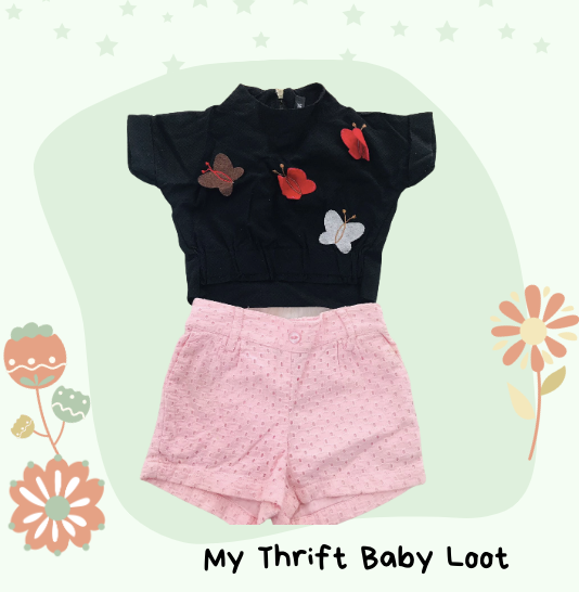 Preloved crop top shorts for girls (2-3 years)